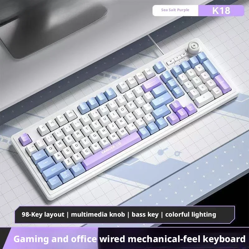 Gaming Keyboard No Noise - لوحة مفاتيح سلكية بـ 98 مفتاحًا