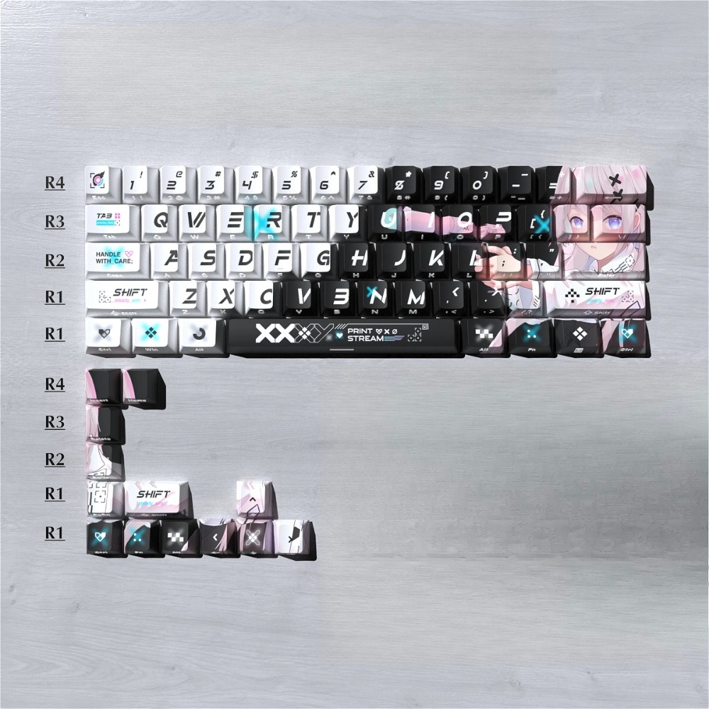 Gaming Keyboard Thocky - أغطية مفاتيح ثاكي بطباعة جانبية مزدوجة