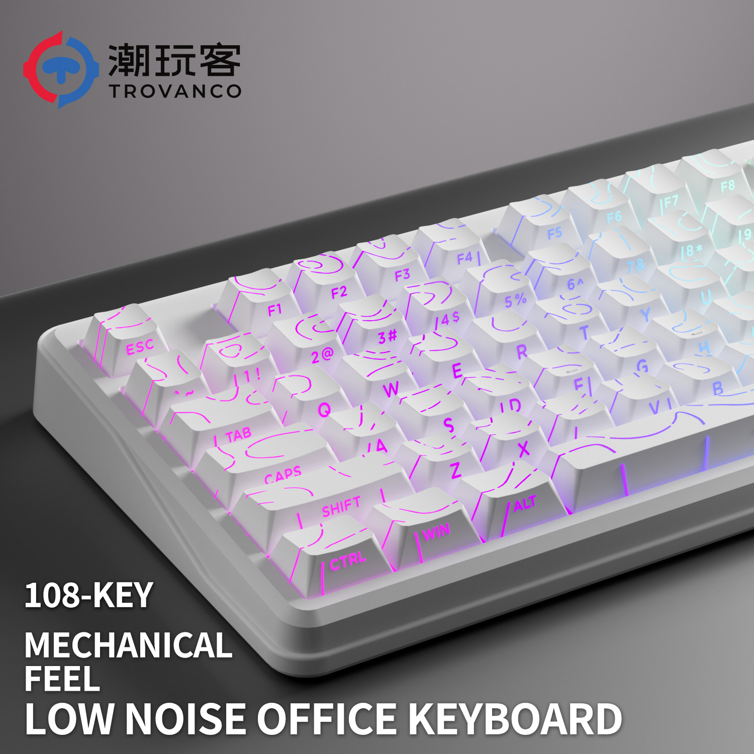 Gaming Keyboard No Noise - لوحة مفاتيح V108 Pro سلكية ولاسلكية