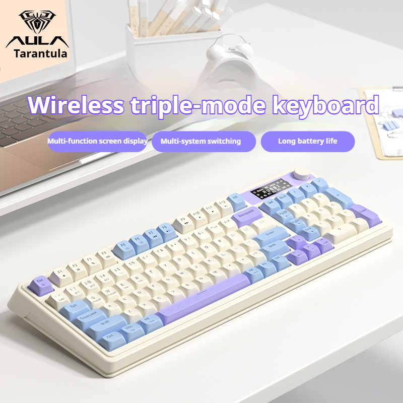 لوحة مفاتيح ألعاب لاسلكية AULA - مراجعة Gaming Keyboard No Noise وسعره