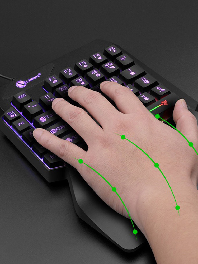 لوحة مفاتيح ميكانيكية سلكية لل - مراجعة Gaming Keyboard 1 Hand وسعره