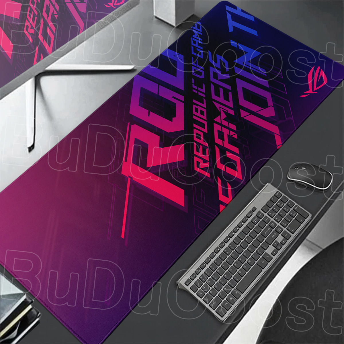 سجادة مكتب كبيرة للألعاب بتصمي - مراجعة Gaming Keyboard Asus وسعره