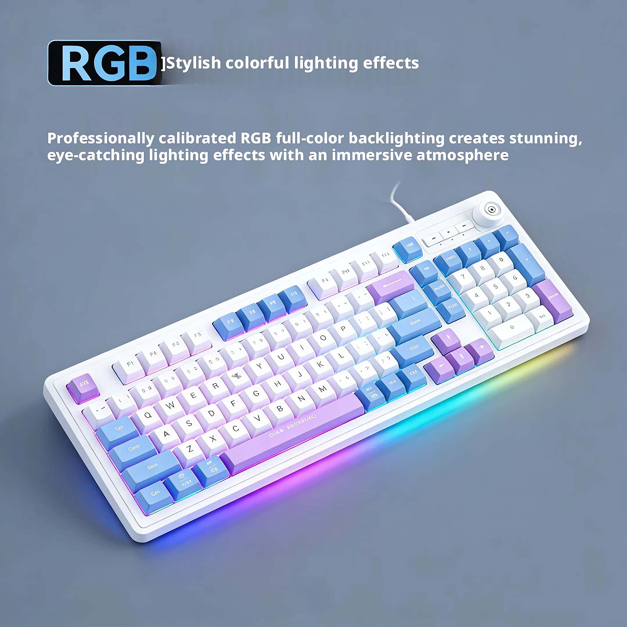 لوحة مفاتيح سلكية بـ 98 مفتاحً - مراجعة Gaming Keyboard No Noise وسعره