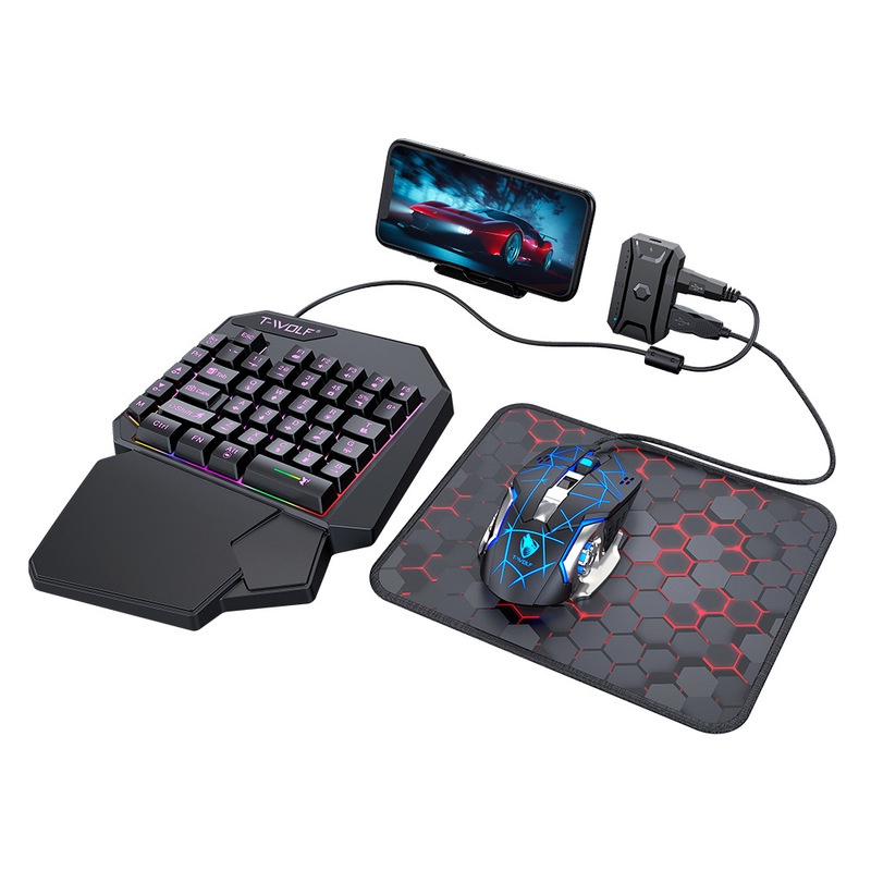 مجموعة لوحة مفاتيح وماوس للألع - مراجعة Gaming Keyboard 1 Hand وسعره