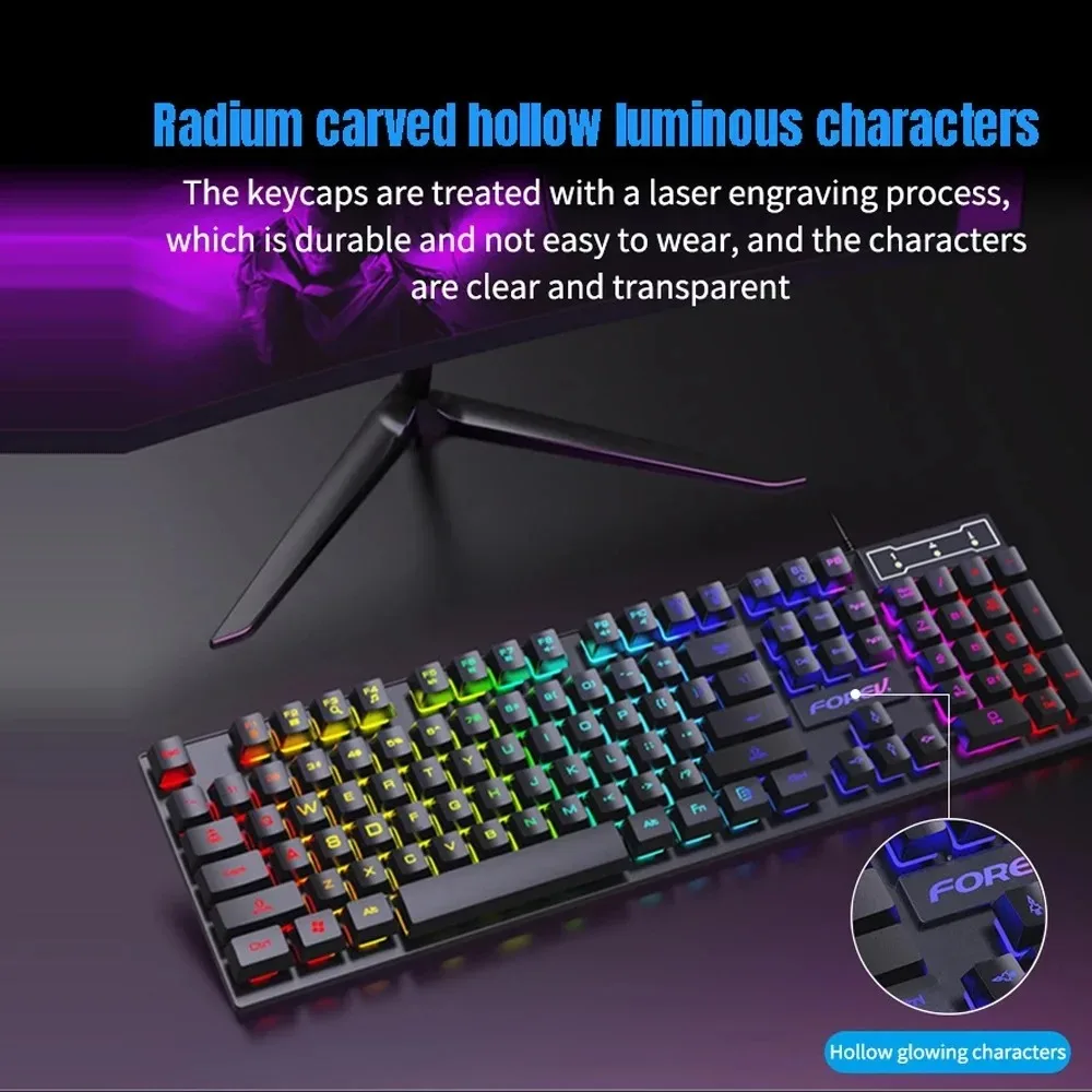 لوحة مفاتيح ميكانيكية بإضاءة خ - مراجعة Gaming Keyboard Mouse And Headset Combo وسعره